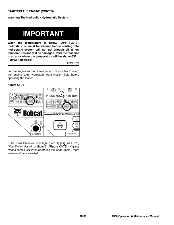Bobcat T300 Compact Track Loader Operation and Maintenance Manual A5GU A5GV - Image 12