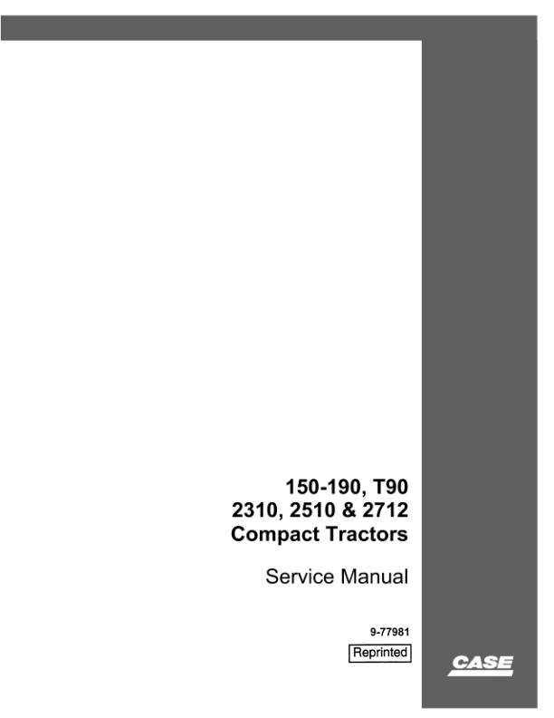 CASE 150-190 T90 2310 2510 2712 Compact Tractors Service Manual - Image 2