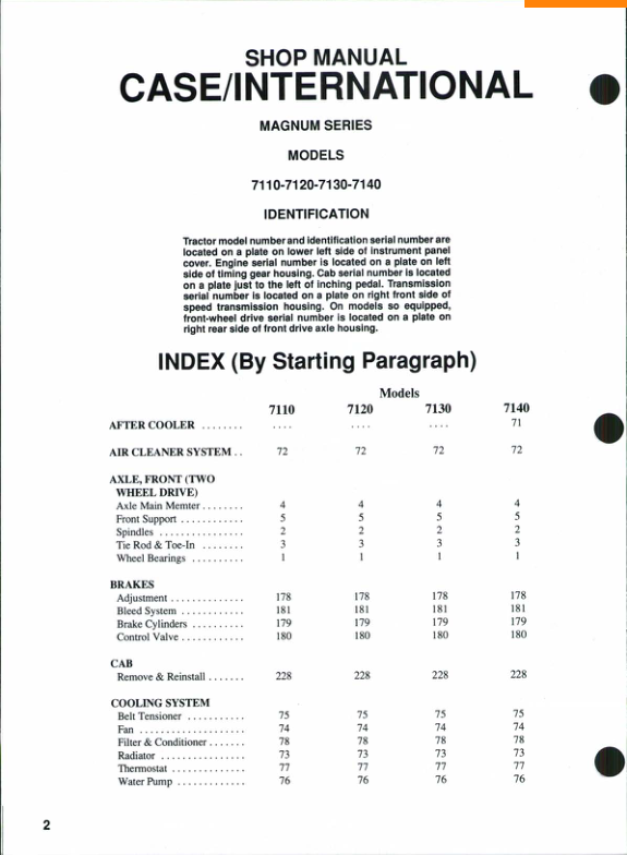 CASE 7110 7120 7130 7140 Magnum Series Tractor Shop Manual - Image 2