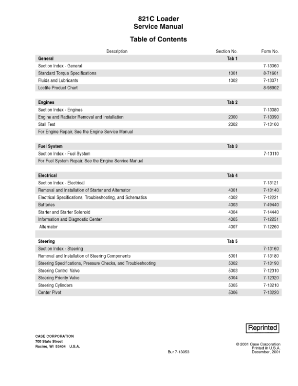 CASE 821C Loaders Service Manual - Image 2