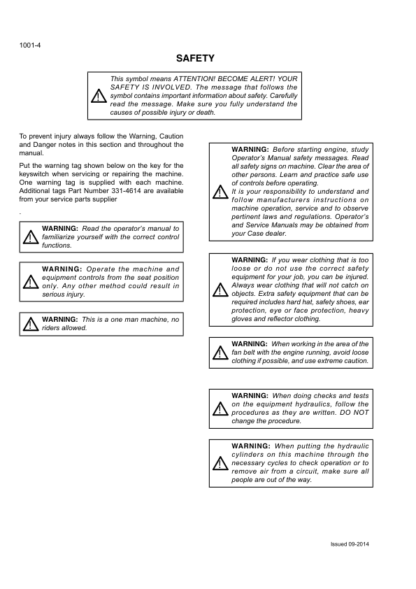 CASE CX210B CX230B CX240B Crawler Excavators Service Manual - Image 6