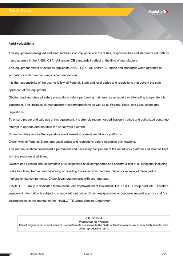 Haulotte HTA13P Cherry Picker Operators Manual - Image 6