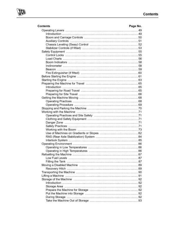 JCB 506-36 507-42 509-42 510-56 512-56 514-56 Loadall Tier 4 Operation Manual Printed Book - Image 5