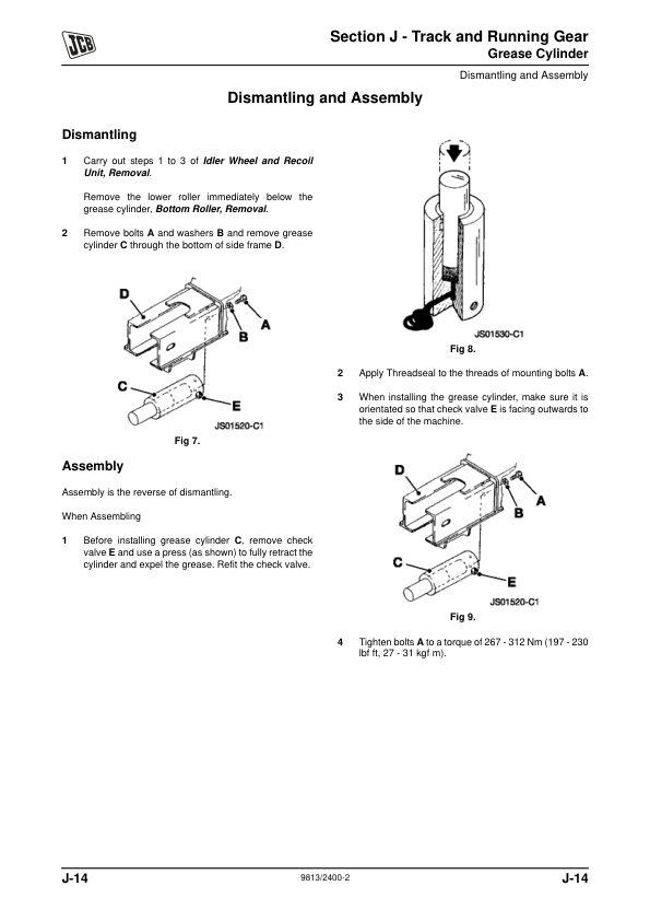 JCB 8027Z 8032Z Mini Excavator Service Manual 9813/2400 Printed Book - Image 12