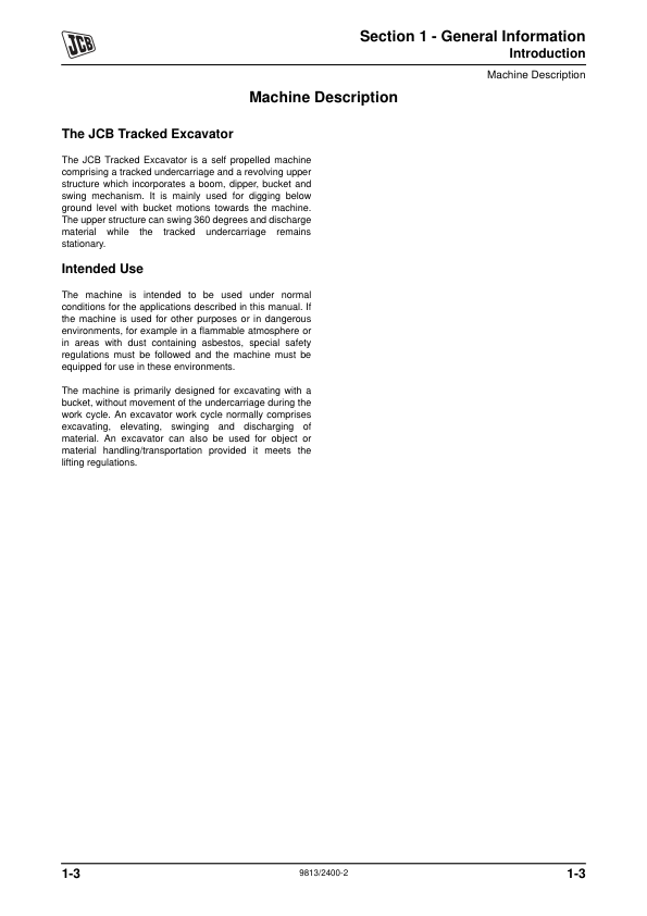 JCB 8027Z 8032Z Mini Excavator Service Manual 9813/2400 Printed Book - Image 6