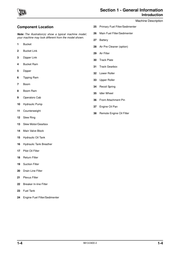 JCB 8027Z 8032Z Mini Excavator Service Manual 9813/2400 Printed Book - Image 7