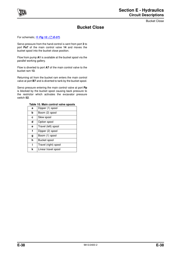 JCB 8027Z 8032Z Mini Excavator Service Manual 9813/2400 Printed Book - Image 10