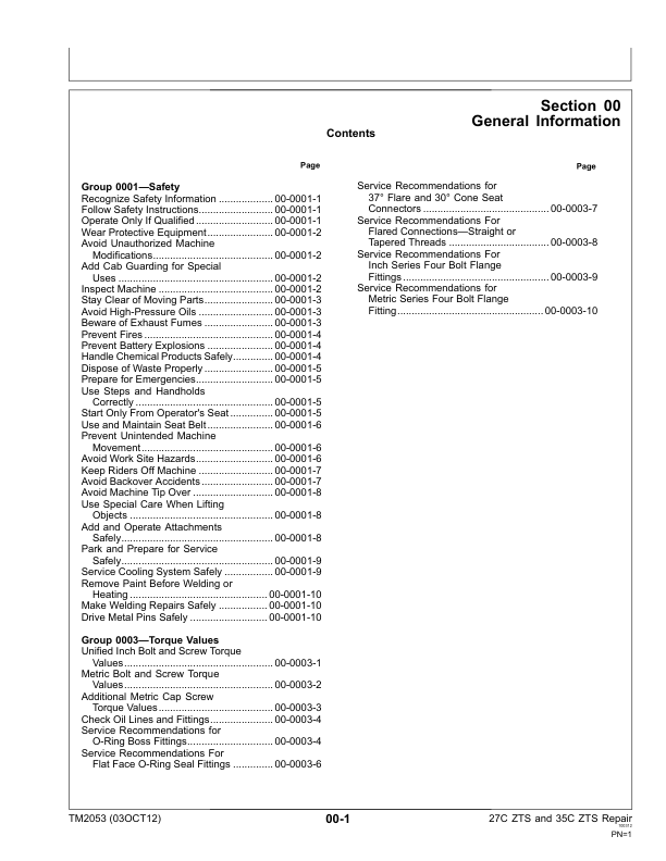 John Deere 27C ZTS 35C ZTS Excavator Repair Manual TM2053 - Image 5