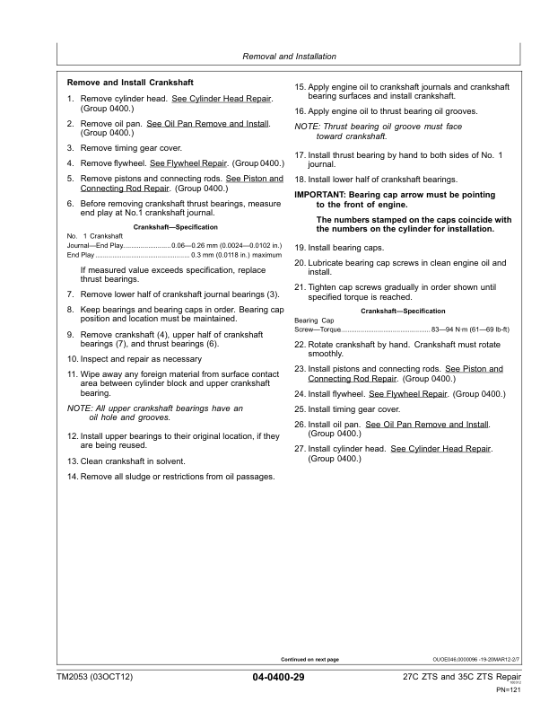 John Deere 27C ZTS 35C ZTS Excavator Repair Manual TM2053 - Image 6