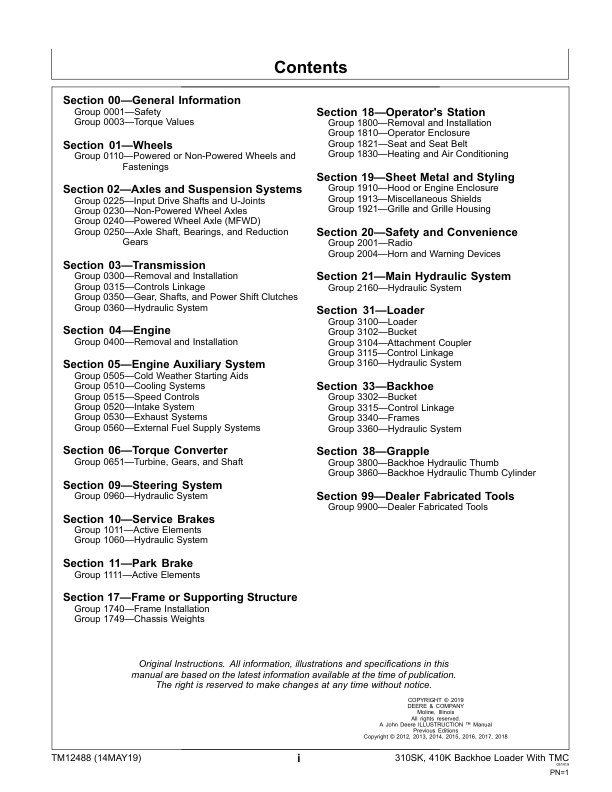 John Deere 310SK 410K TMC Backhoe Loader Repair Manual TM12488 - Image 6