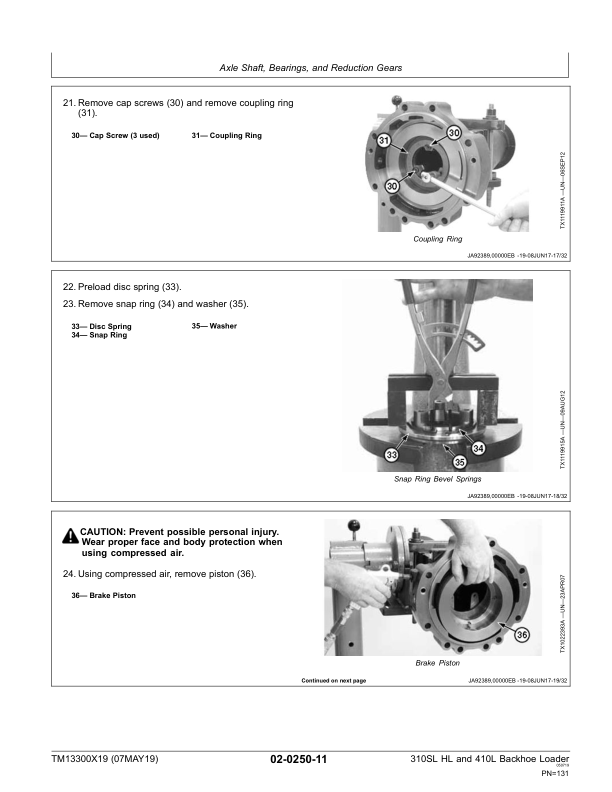 John Deere 310SL HL 410L Backhoe Loader Repair Manual TM13300X19 - Image 8