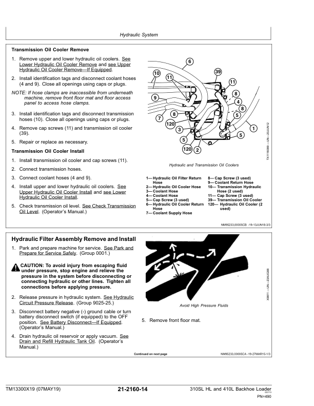 John Deere 310SL HL 410L Backhoe Loader Repair Manual TM13300X19 - Image 10