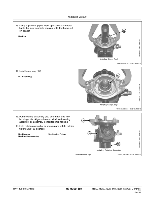 John Deere 318D 319D 320D 323D Skid Steer Loader Repair Manual TM11399 - Image 11