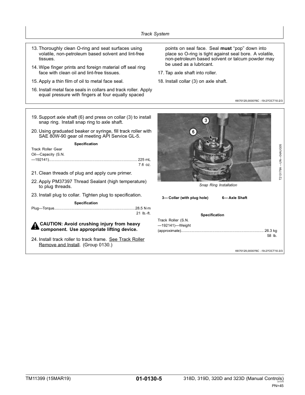 John Deere 318D 319D 320D 323D Skid Steer Loader Repair Manual TM11399 - Image 13