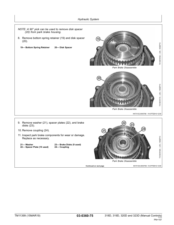 John Deere 318D 319D 320D 323D Skid Steer Loader Repair Manual TM11399 - Image 10