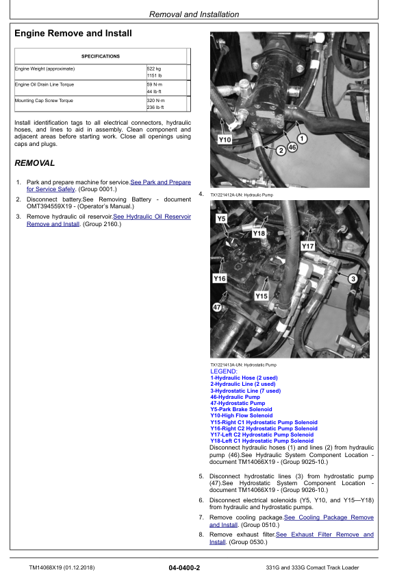 John Deere 331G 333G Compact Track Loader Repair Service Manual TM14068X19 - Image 15