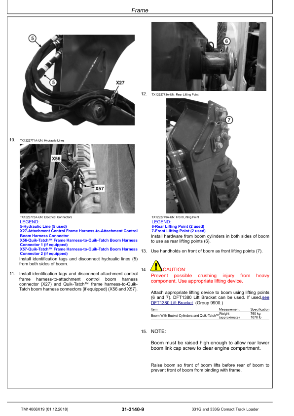 John Deere 331G 333G Compact Track Loader Repair Service Manual TM14068X19 - Image 13