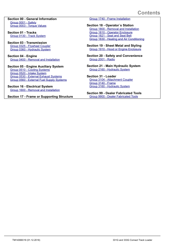 John Deere 331G 333G Compact Track Loader Repair Service Manual TM14068X19 - Image 5