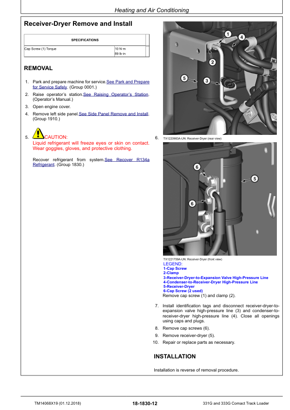 John Deere 331G 333G Compact Track Loader Repair Service Manual TM14068X19 - Image 12