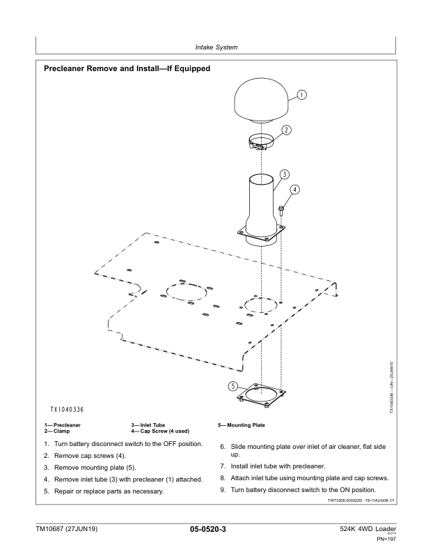 John Deere 524K 4WD Loader Engine 6068HDW74 T3 Repair Manual TM10687 - Image 9
