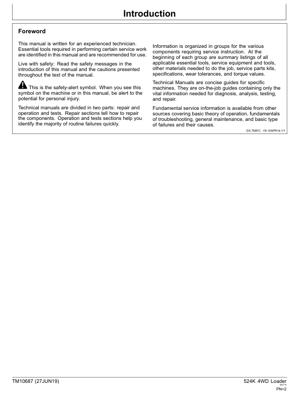 John Deere 524K 4WD Loader Engine 6068HDW74 T3 Repair Manual TM10687 - Image 3