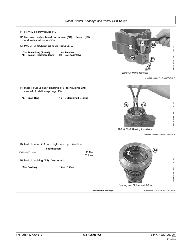 John Deere 524K 4WD Loader Engine 6068HDW74 T3 Repair Manual TM10687 - Image 8