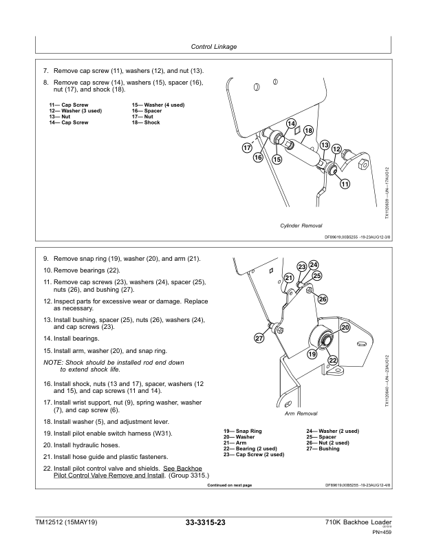 John Deere 710K Backhoe Loader Repair Manual TM12512 - Image 14