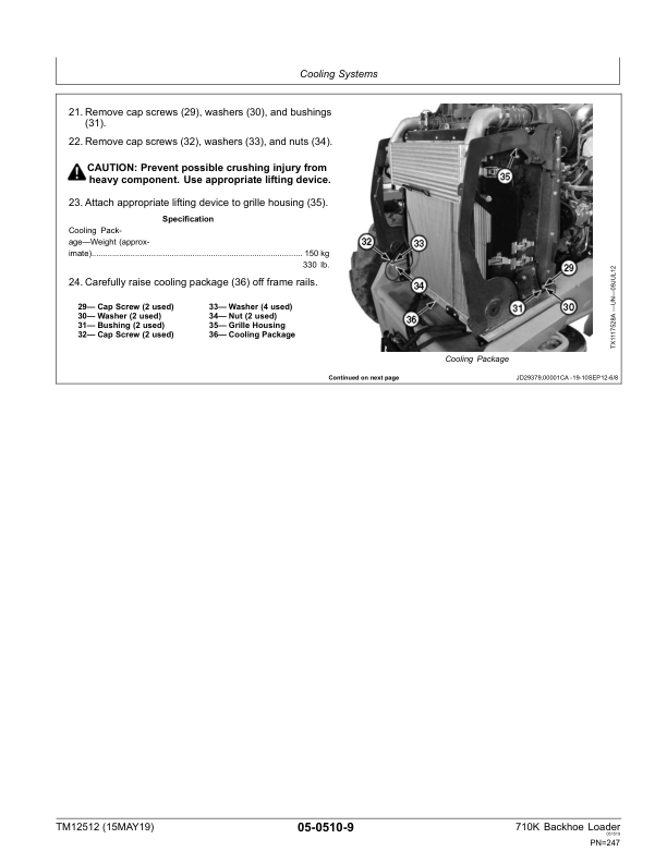 John Deere 710K Backhoe Loader Repair Manual TM12512 - Image 11