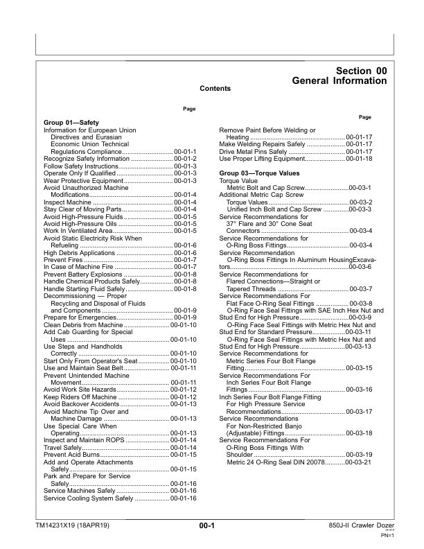 John Deere 850J-II Crawler Dozer Repair Manual TM14231X19 - Image 5