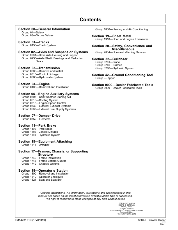 John Deere 850J-II Crawler Dozer Repair Manual TM14231X19 - Image 4
