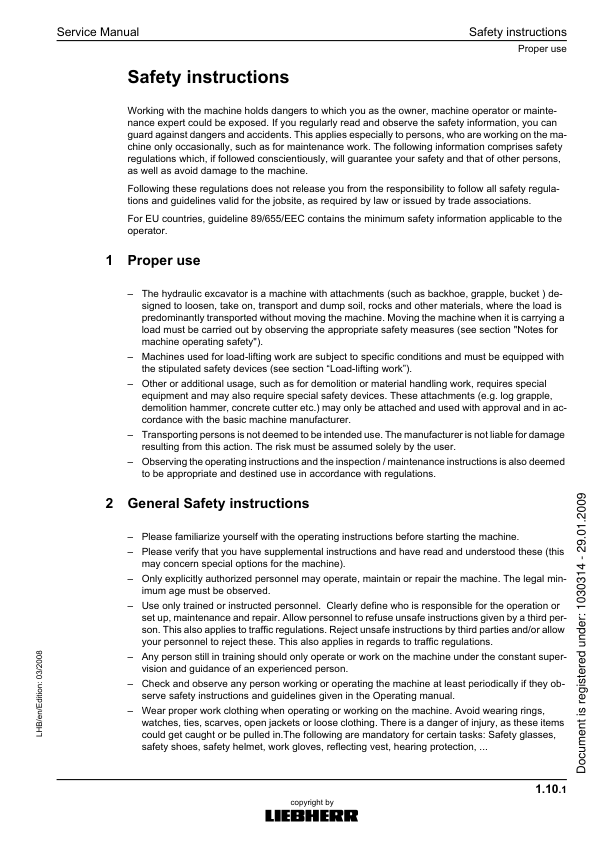 Liebherr A309 R317 Excavator Service Manual - Image 6