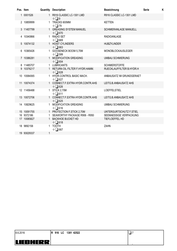 Liebherr R916 LC Excavator Parts Catalog - Image 7
