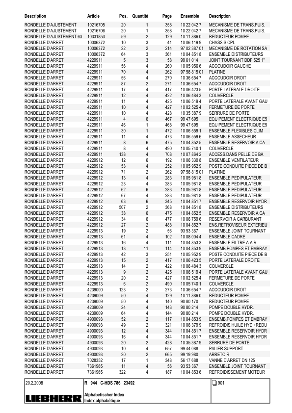 Liebherr R944C-HDS Litronic Excavator Parts Catalog - Image 15