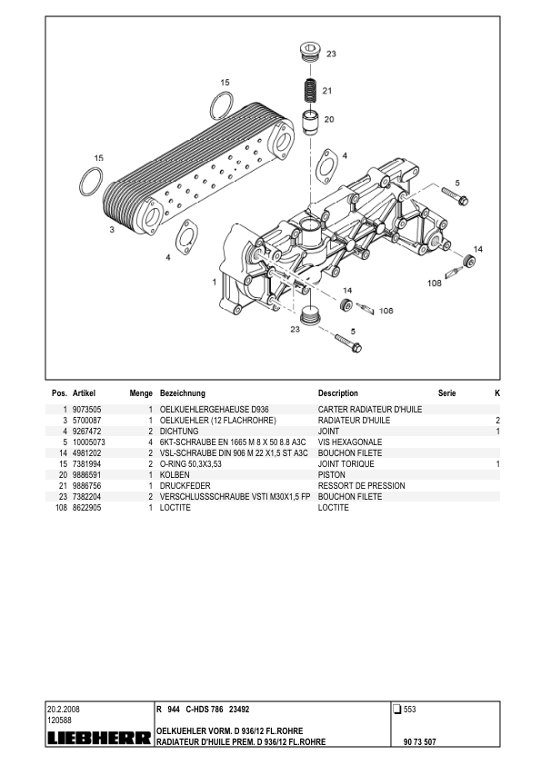 Liebherr R944C-HDS Litronic Excavator Parts Catalog - Image 12