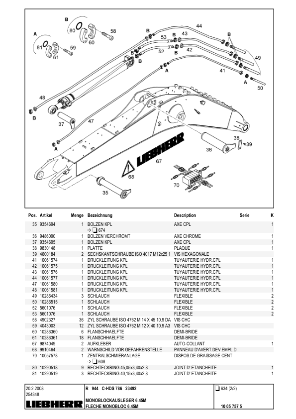 Liebherr R944C-HDS Litronic Excavator Parts Catalog - Image 14