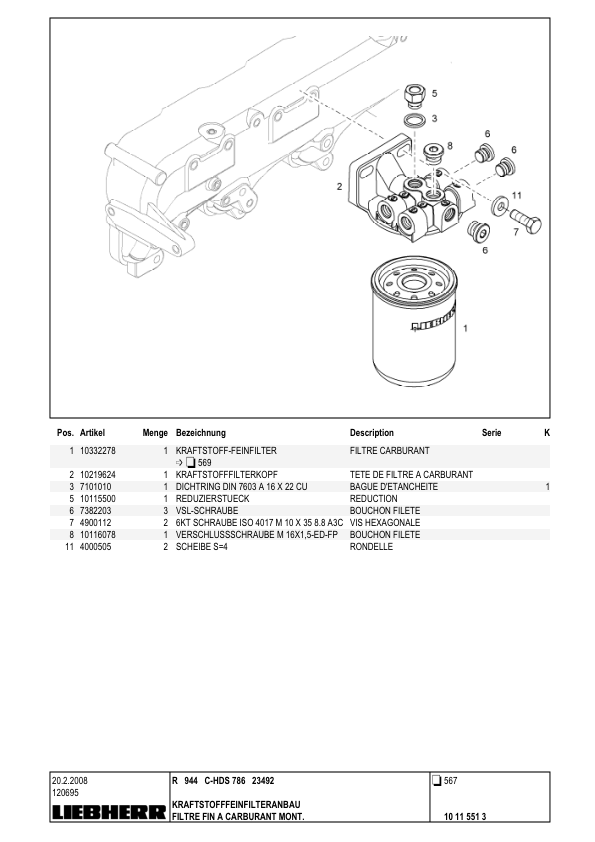 Liebherr R944C-HDS Litronic Excavator Parts Catalog - Image 13