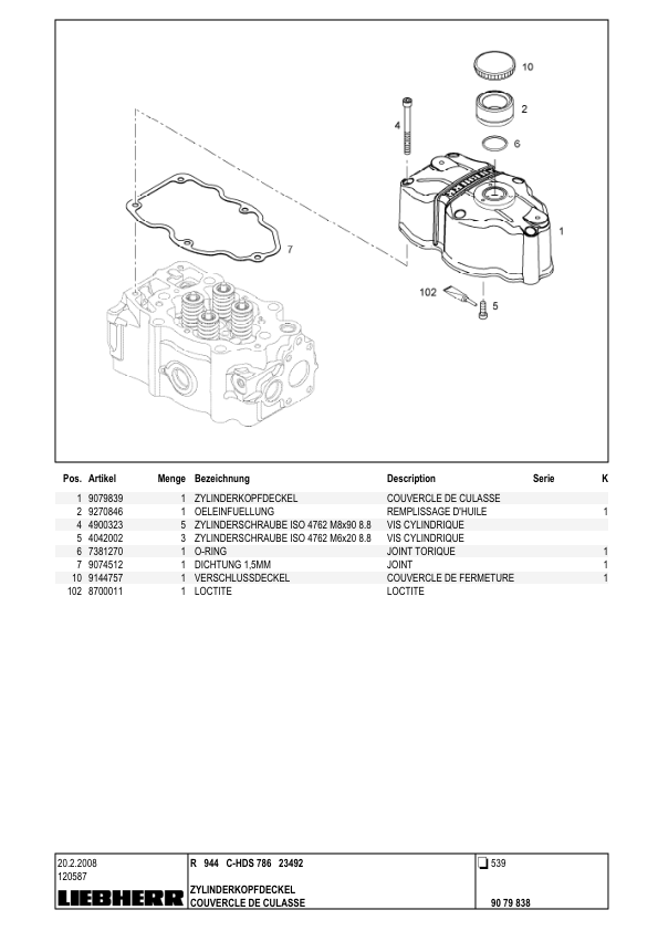 Liebherr R944C-HDS Litronic Excavator Parts Catalog - Image 11