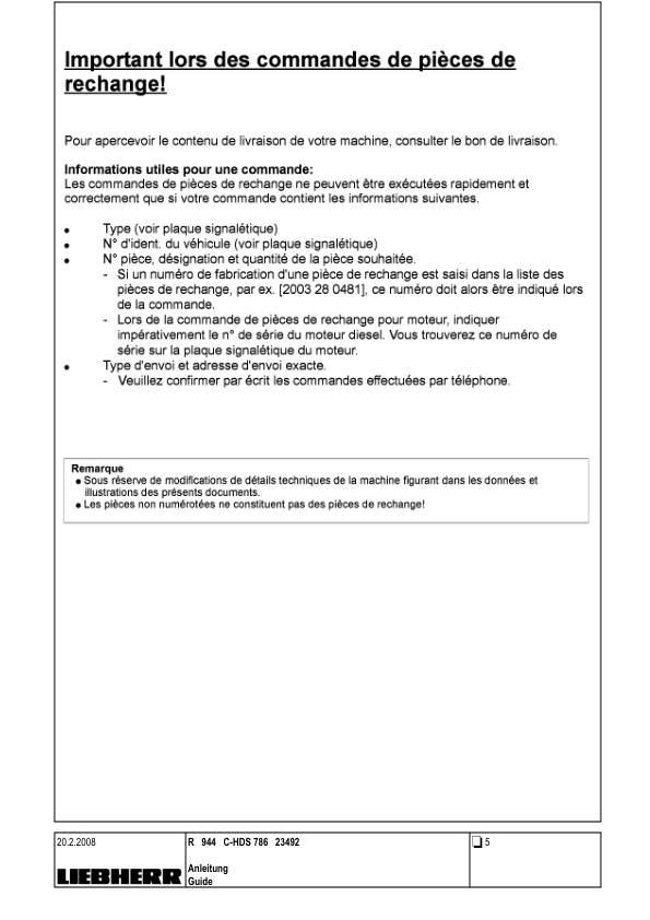 Liebherr R944C-HDS Litronic Excavator Parts Catalog - Image 5