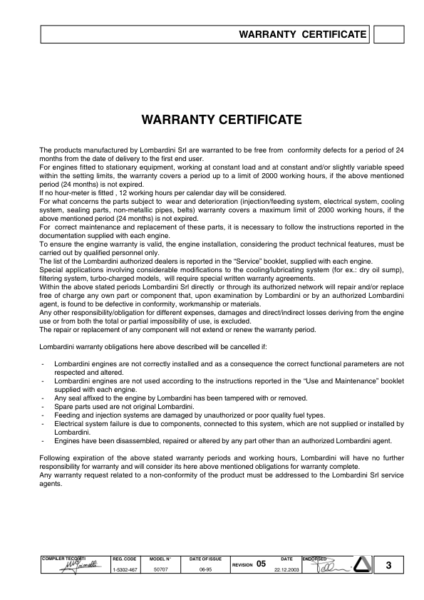 Lombardini 15LD Series Engines Service Manual 9806/3080 - Image 4
