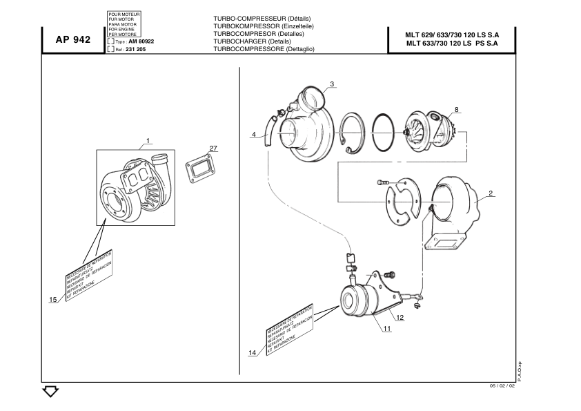 Manitou MLT629 MLT633 MLT730 MT732 MT932 Serie A Telehandler Parts Catalog - Image 9