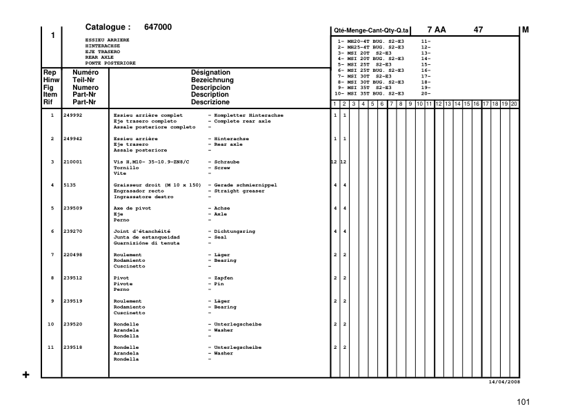 Manitou MSI30D MH25 4 Turbo Series 2-E3 Forklift Parts Catalog - Image 9