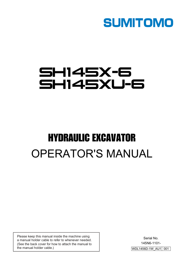 Sumitomo SH145X-6 Operator Manual - Image 2