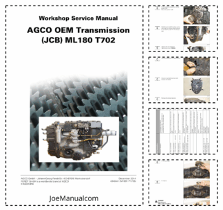 AGCO Transmission JCB ML180 T702 Workshop Service Manual 9806/6450
