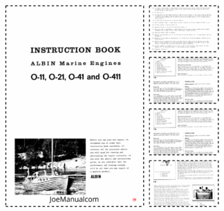 Albin O-11 O-21 O-41 O-411 Marine Engine Instruction Book