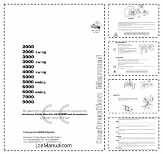Benford 2000 3000 4000 5000 6000 7000 9000 Swing Operation and Service Manual 1998