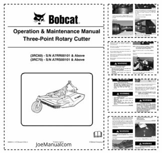 Bobcat 3RC60 3RC70 Three Point Rotary Cutter Operation and Maintenance Manual