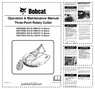 Bobcat 3RC60SB 3RC72SB Three-Point Rotary Cutter Operation and Maintenance Manual