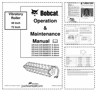 Bobcat 48 72 Inch Vibratory Roller Operation and Maintenance Manual