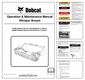 Bobcat 72WB 90WB Whisker Broom Operation and Maintenance Manual
