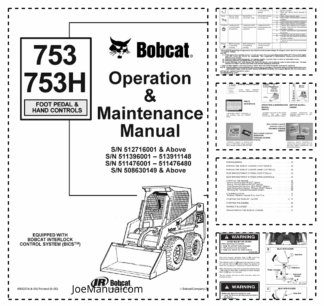 Bobcat 753 753H Skid Steer Loader Operators Manual 5127 5113 5114 5086
